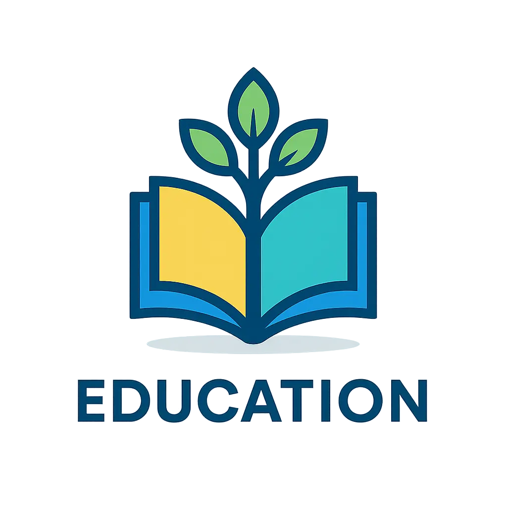 Education Logo template with open book and tree icon