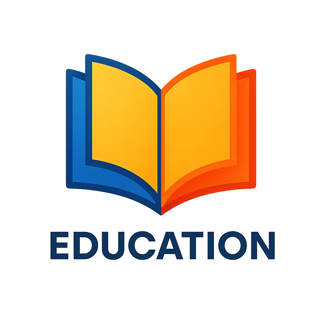 Education Logo template with open book and modern typography