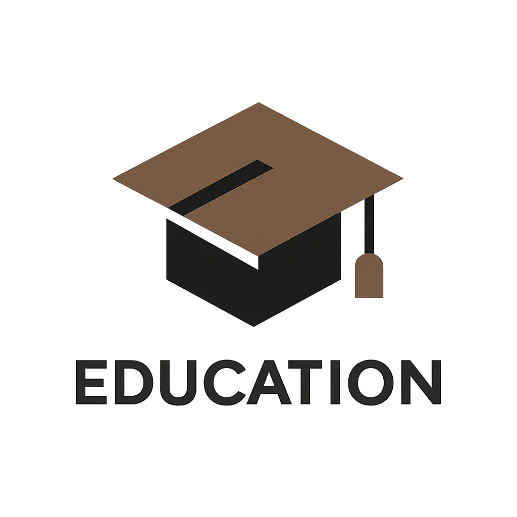 Education Logo template with graduation cap and modern typography