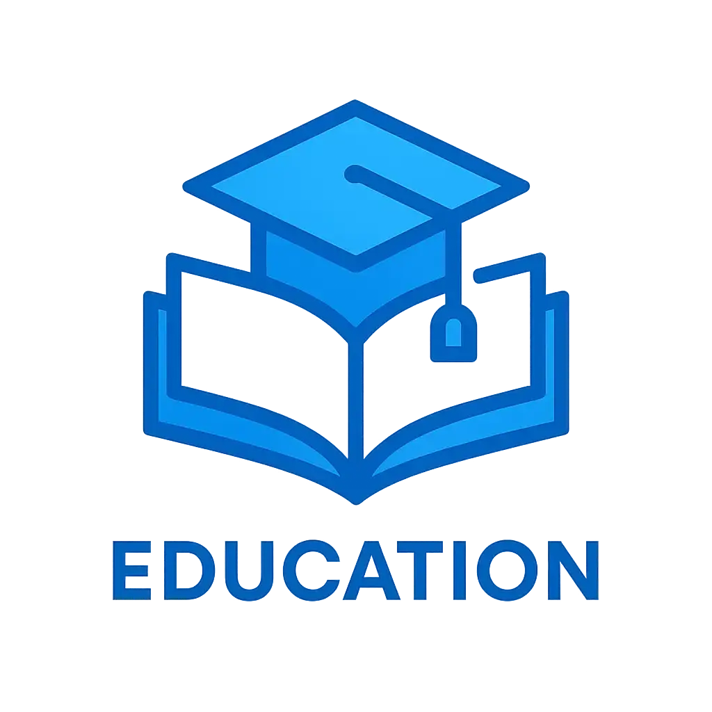 Education Logo template with graduation cap and open book