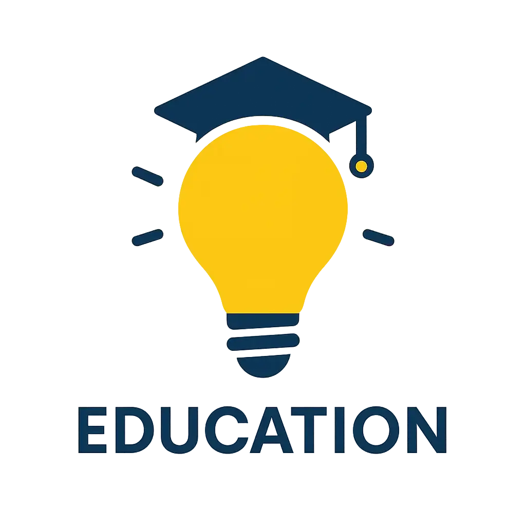 Education Logo template featuring a lightbulb with a graduation cap
