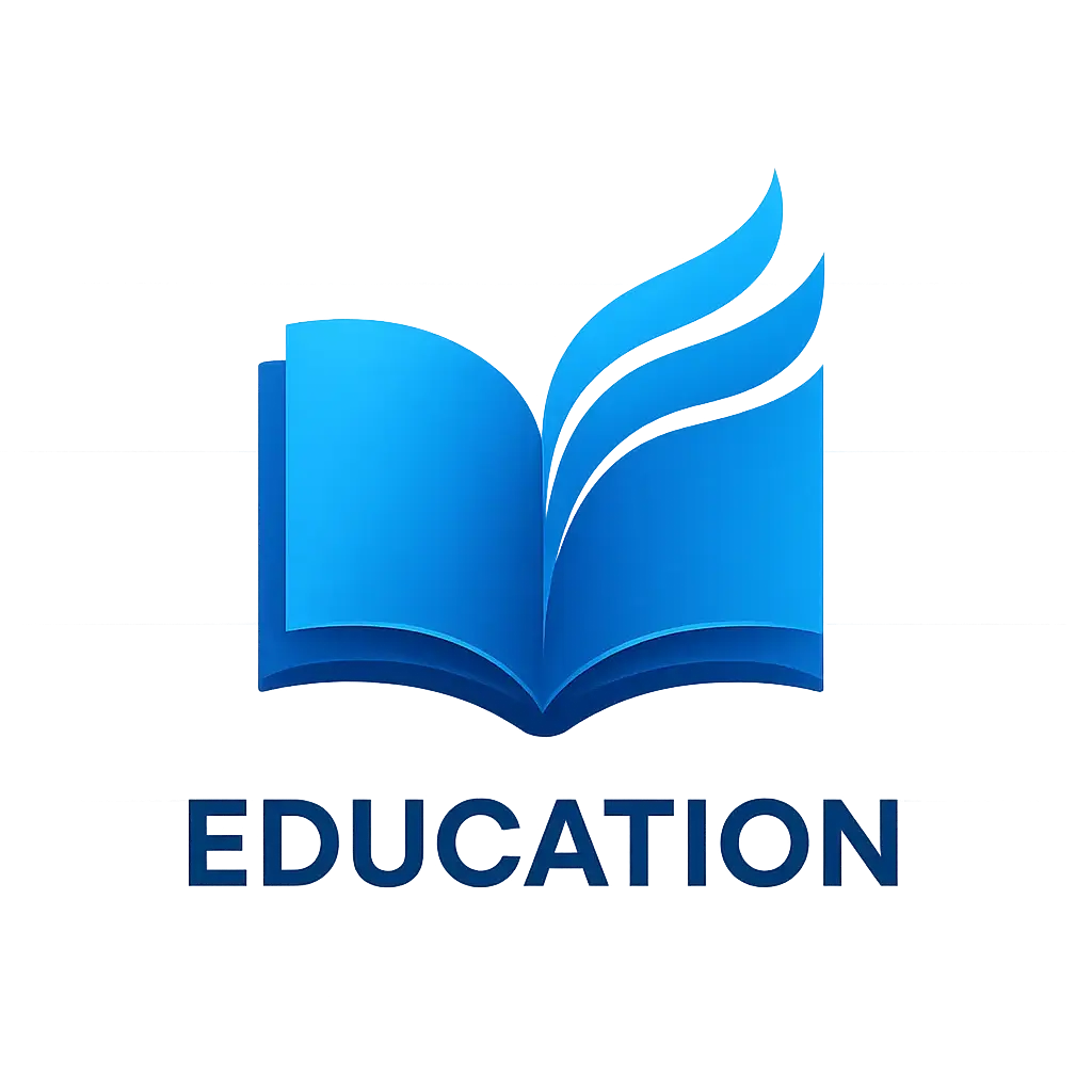 Inspiring Education Logo template with open book and abstract flowing pages