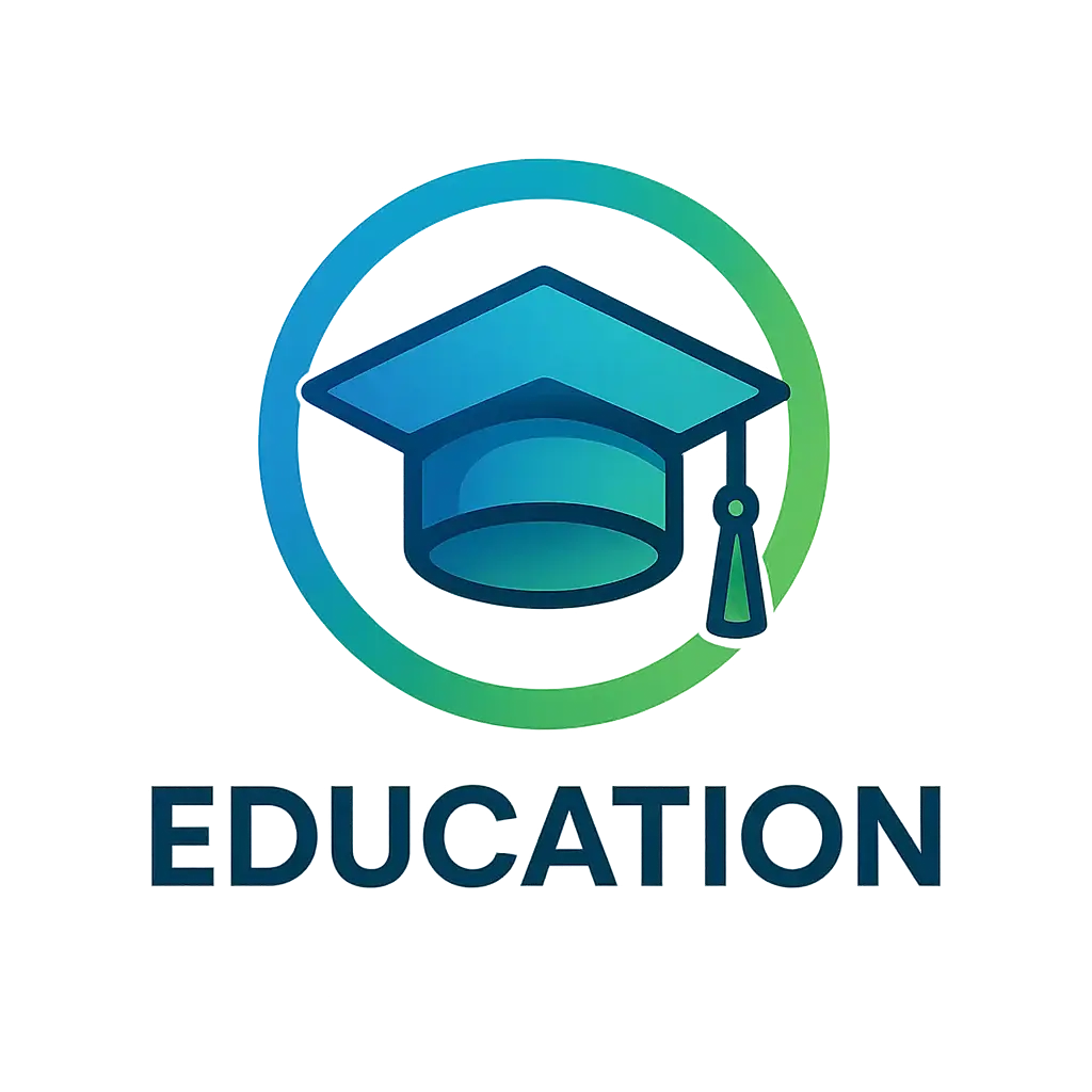 Education Logo template with a stylized graduation cap and modern typography