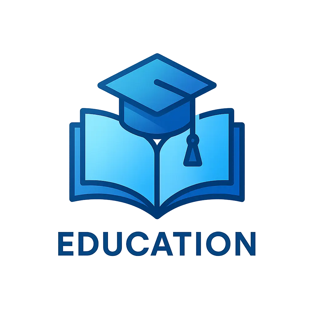 Education Logo template with graduation cap and open book