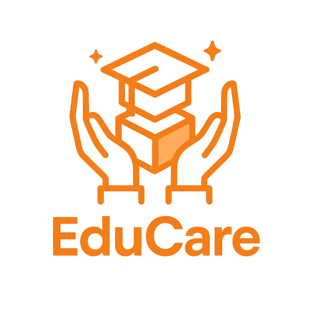 Education Logo template with hands and graduation cap