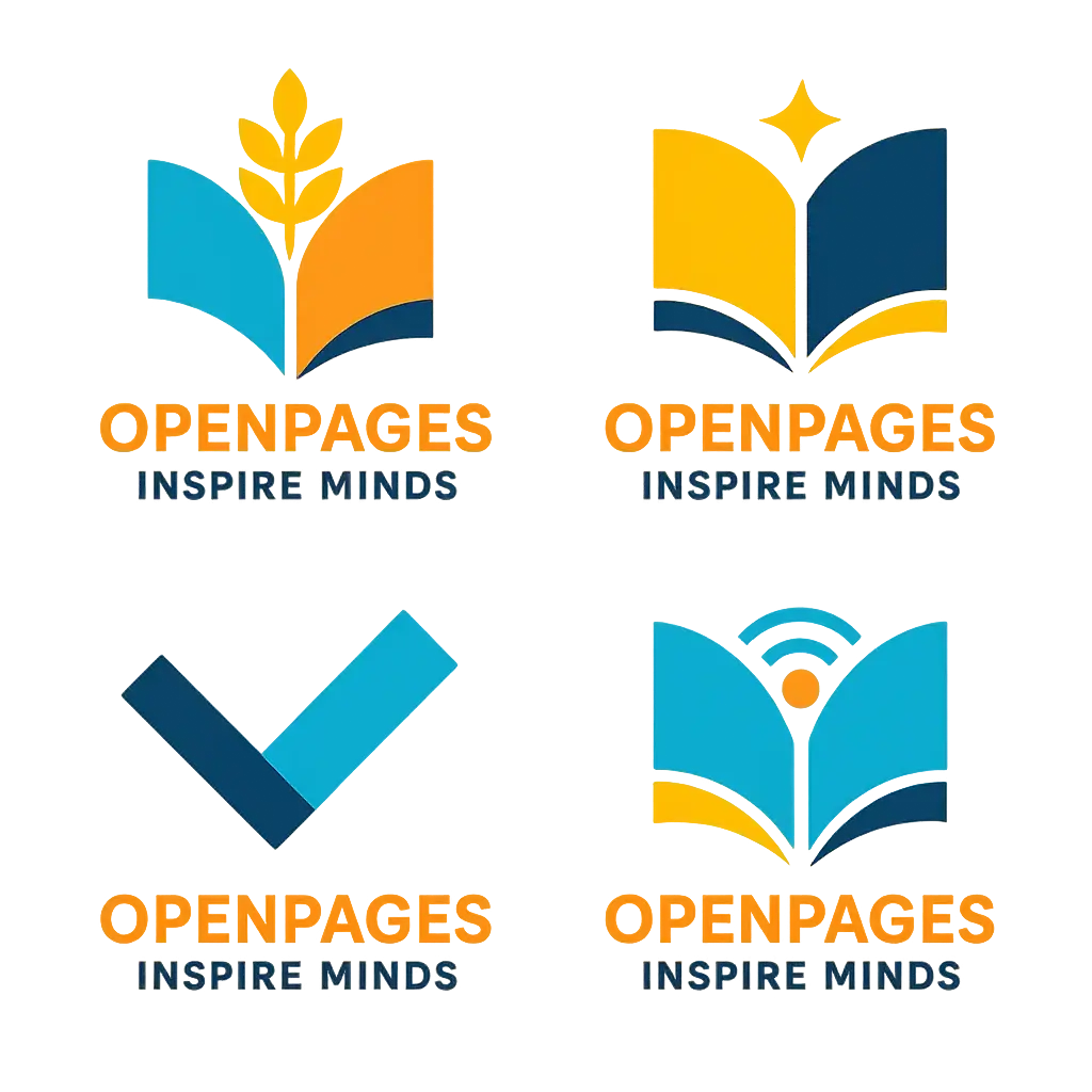 Modern Education Logo template with colorful open book icons