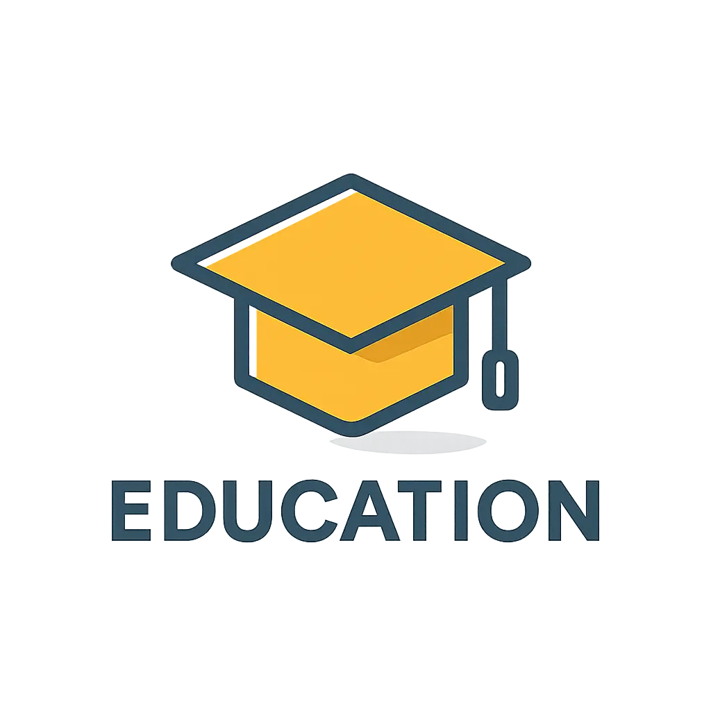 Education Logo template featuring a graduation cap and professional typography
