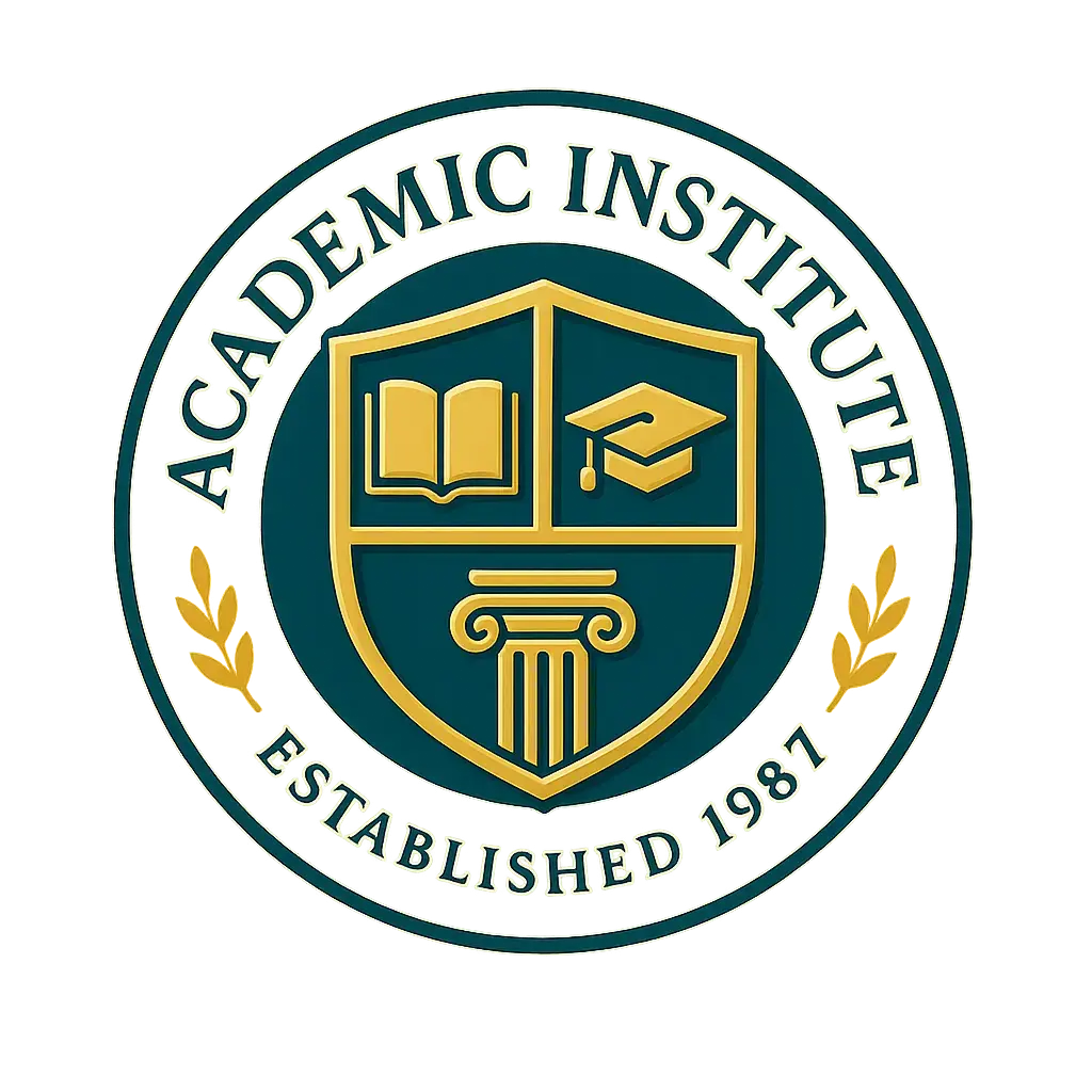 Education Logo template with shield and classic academic icons