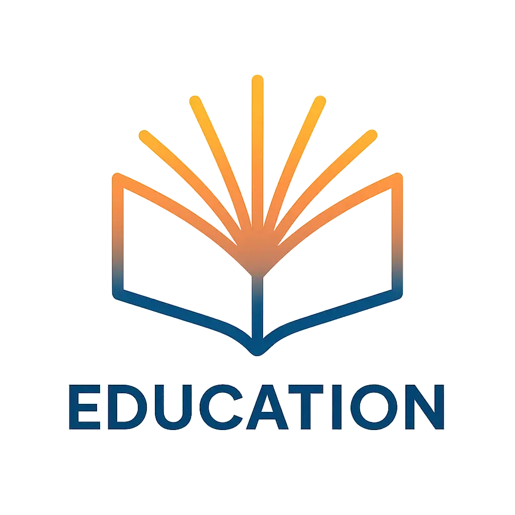 Education Logo template with open book and sunrise