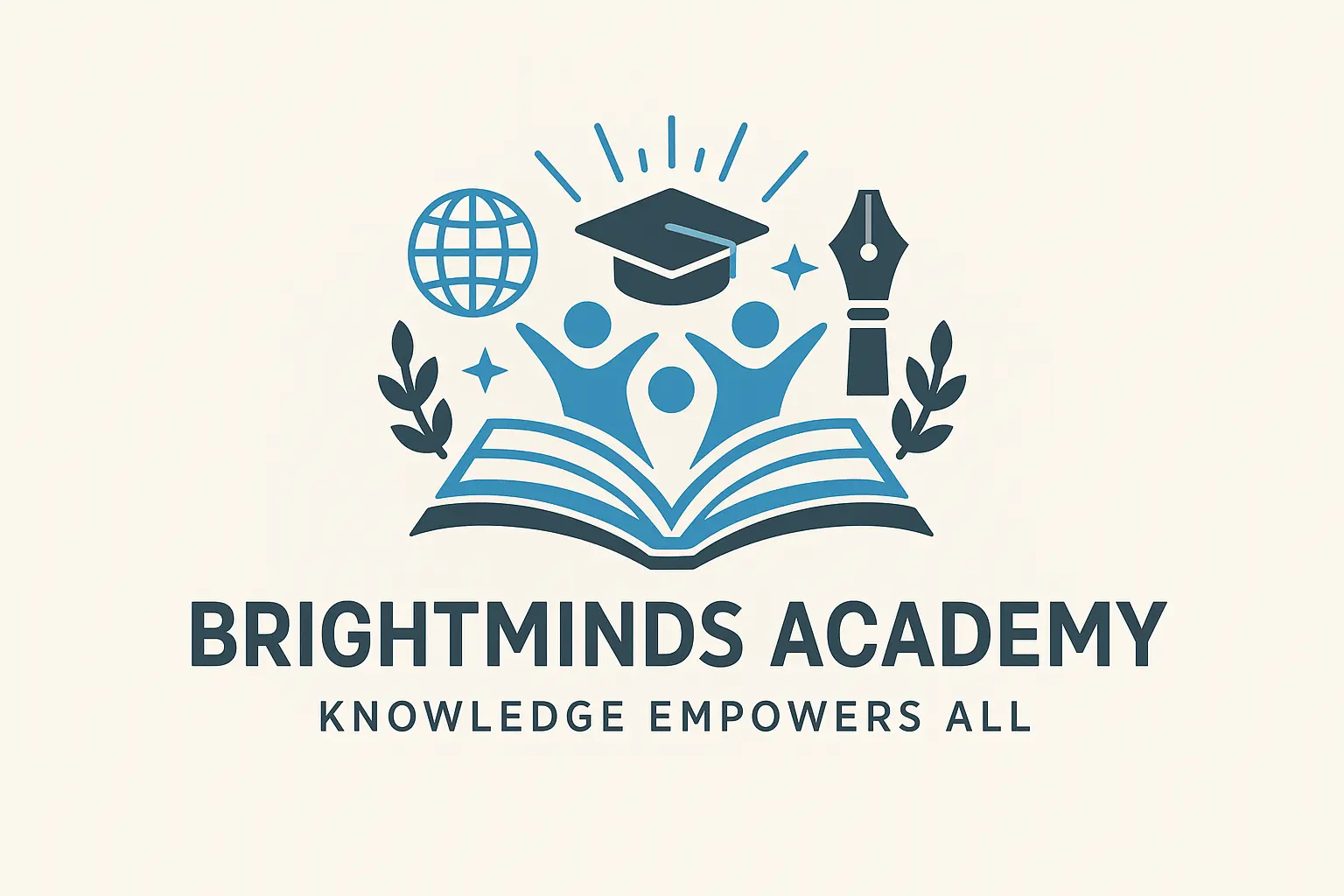 Education Logo template with open book and abstract figures