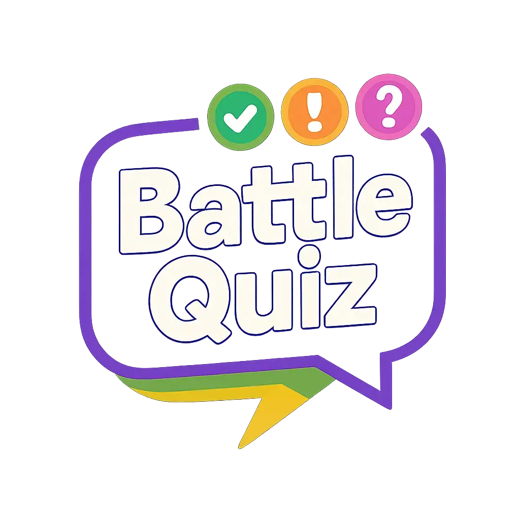 Colorful Gaming Logo template with quiz icons and ribbon