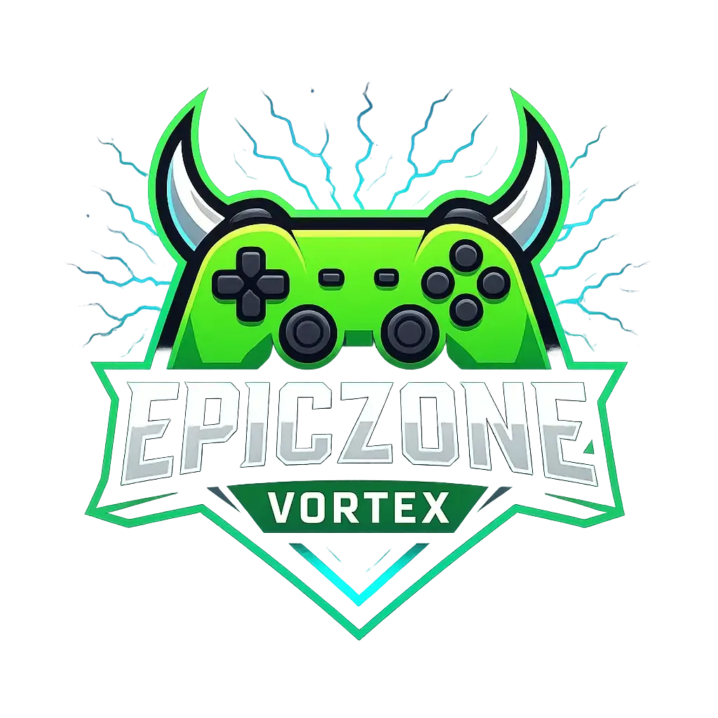 Energetic Gaming Logo template with green controller and bold text