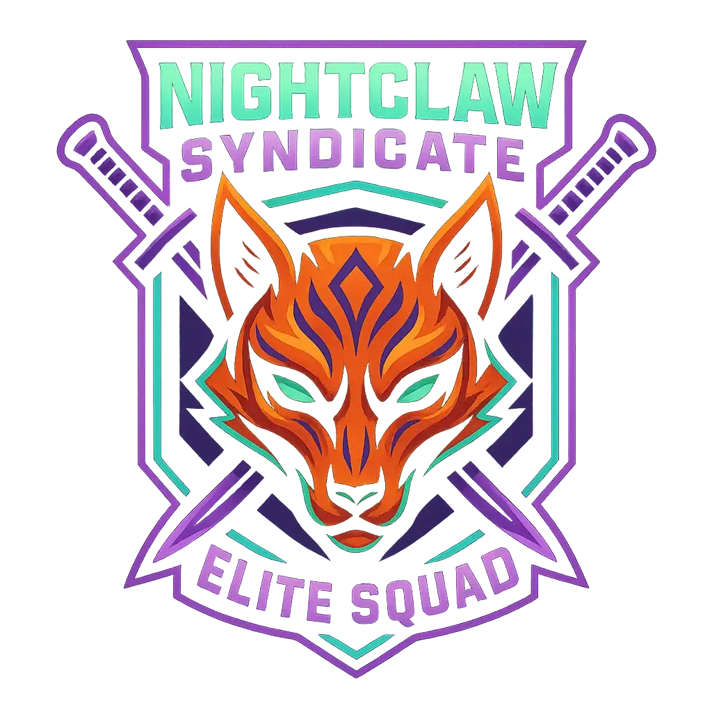 Gaming Logo template with fox mask and crossed swords