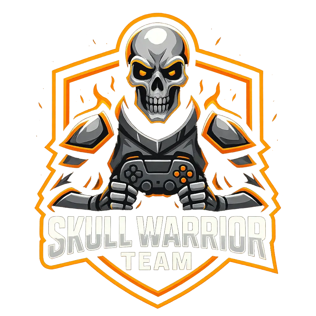 Gaming Logo template featuring a skeleton warrior with a controller