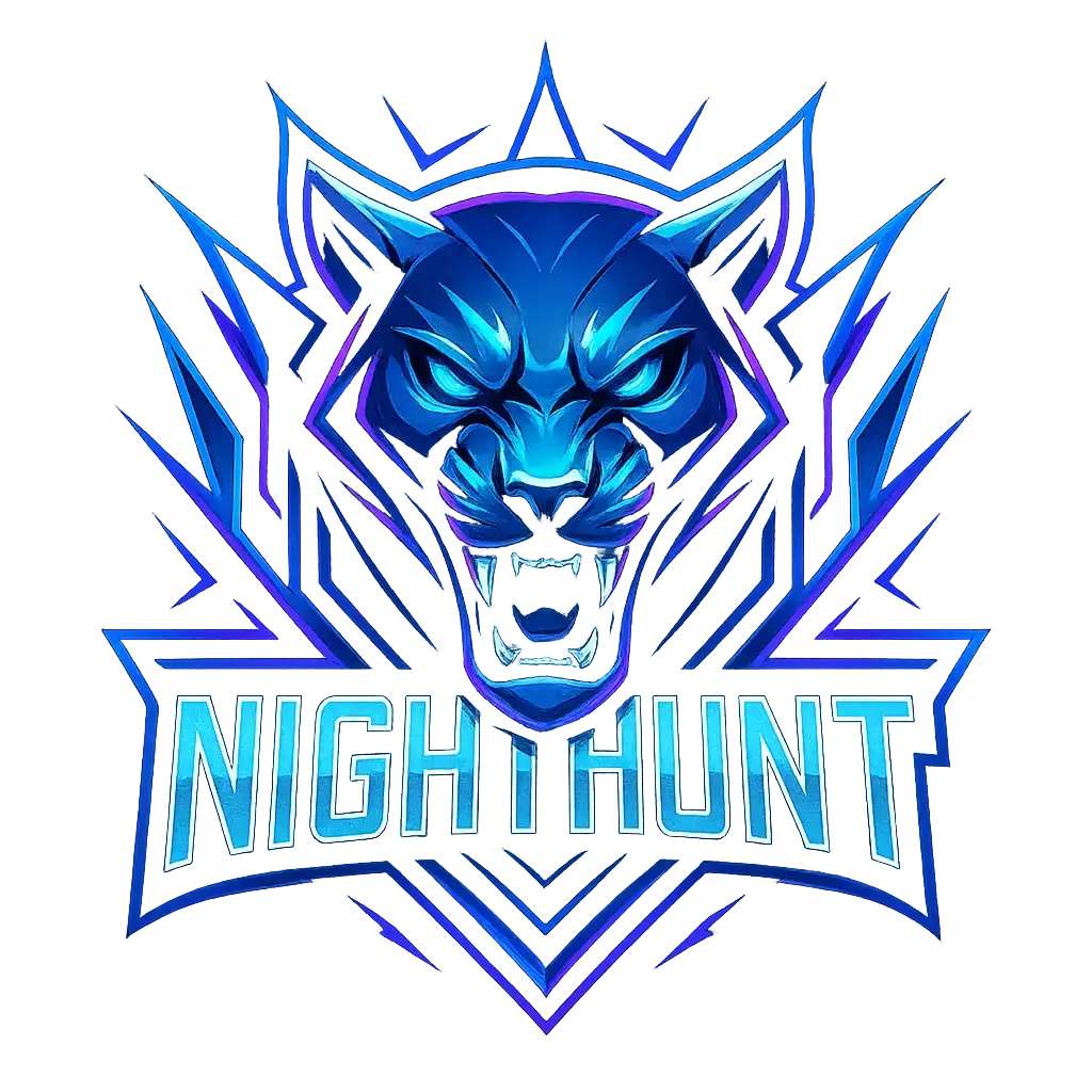Gaming Logo template with neon gradient panther theme