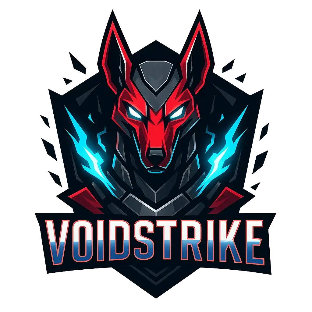 Cybernetic jackal Gaming Logo template with neon accents