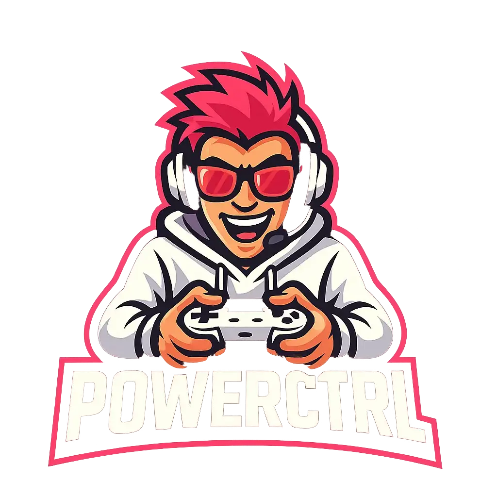 Energetic gamer mascot in hoodie with controller Gaming Logo template