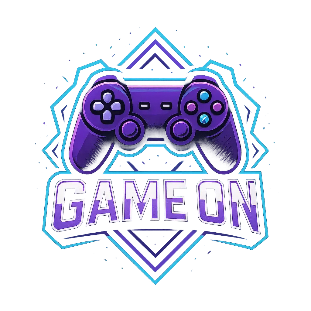 Gaming Logo template with bold controller and neon accents