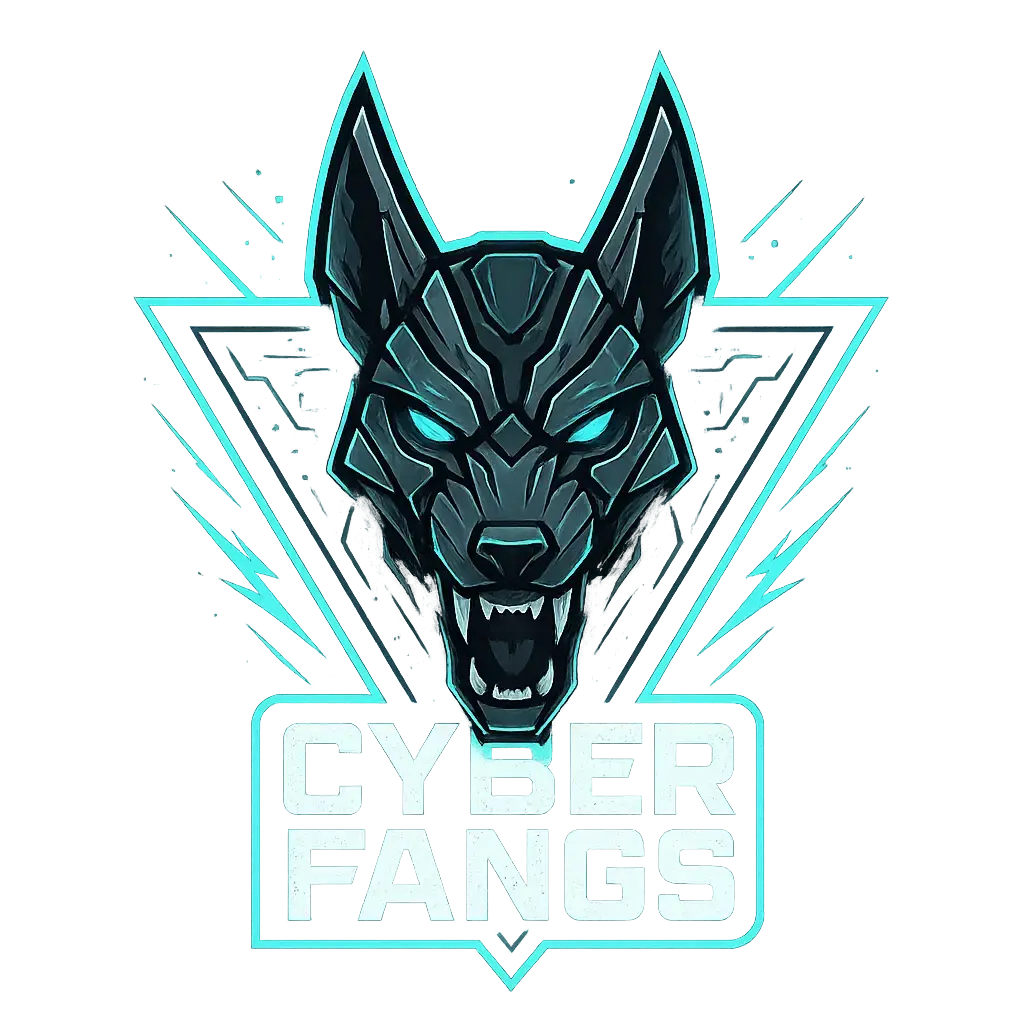 Gaming Logo template with cyber jackal and neon accents