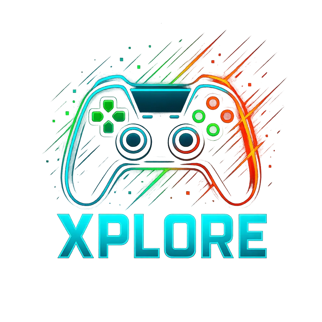 Gaming Logo template with futuristic game controller and neon accents