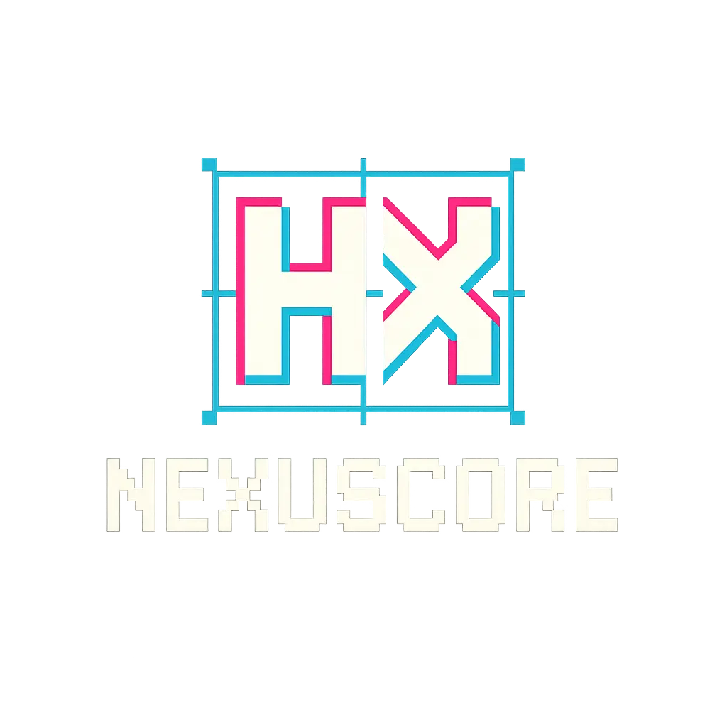 Retro pixel-art Gaming Logo template with HX monogram
