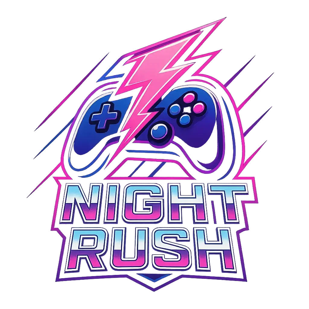 Gaming Logo template with bold neon 3D letters