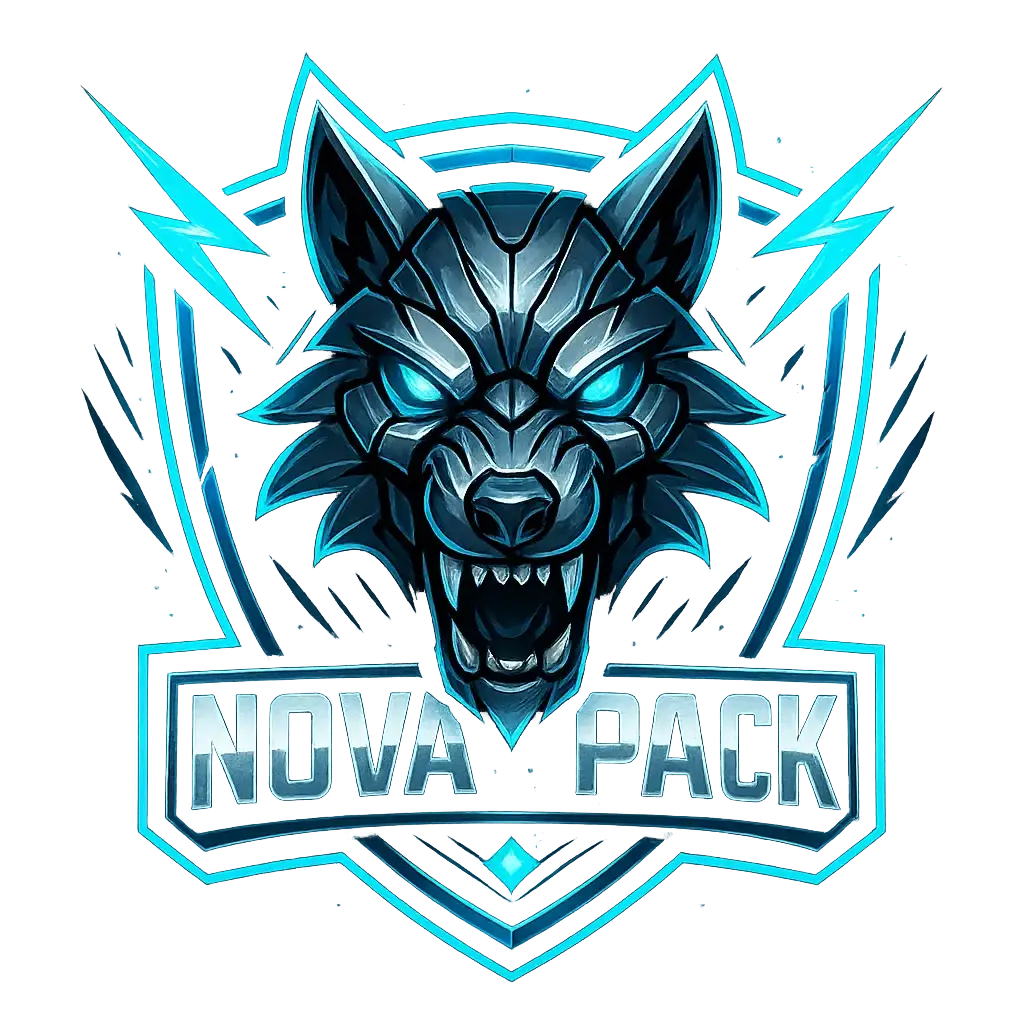 Aggressive robotic wolf Gaming Logo template with neon accents
