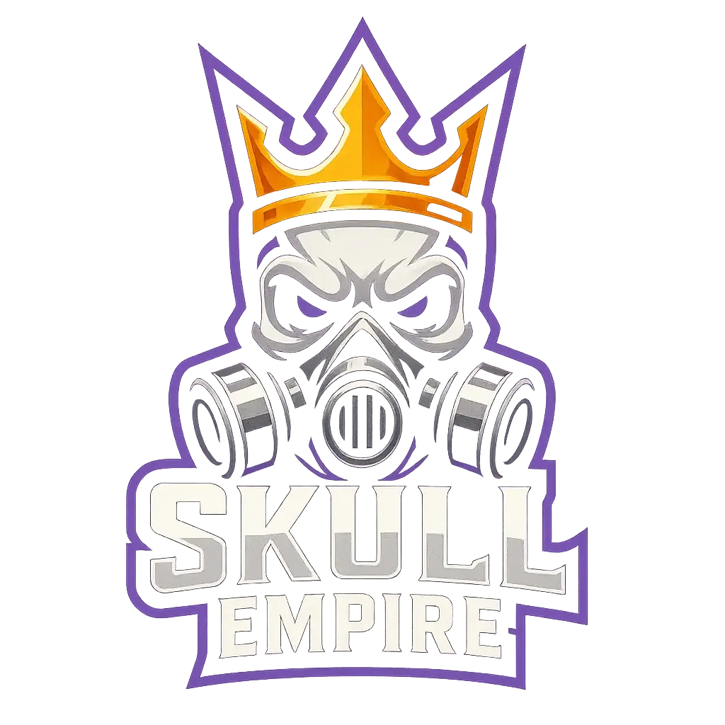 Fierce skull with gas mask Gaming Logo template