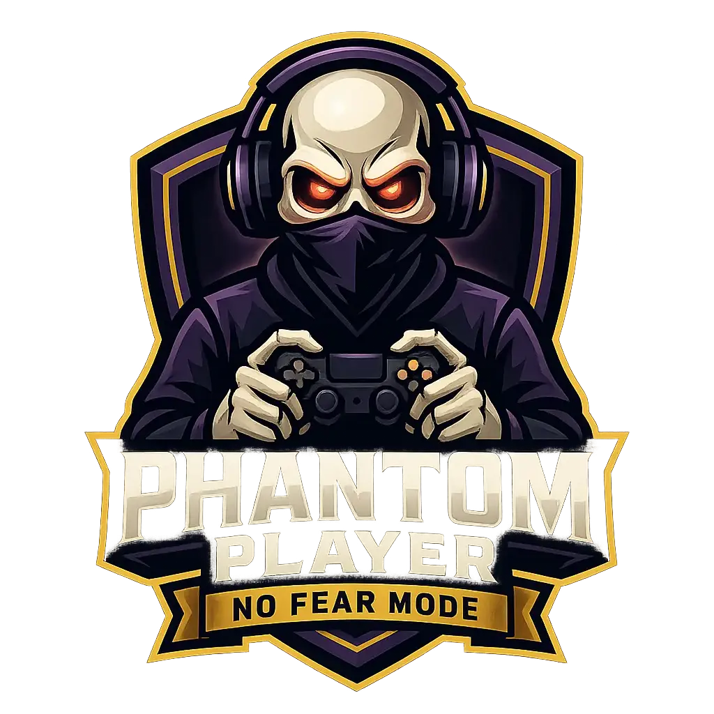 Skull gamer Gaming Logo template with bold violet and gold design