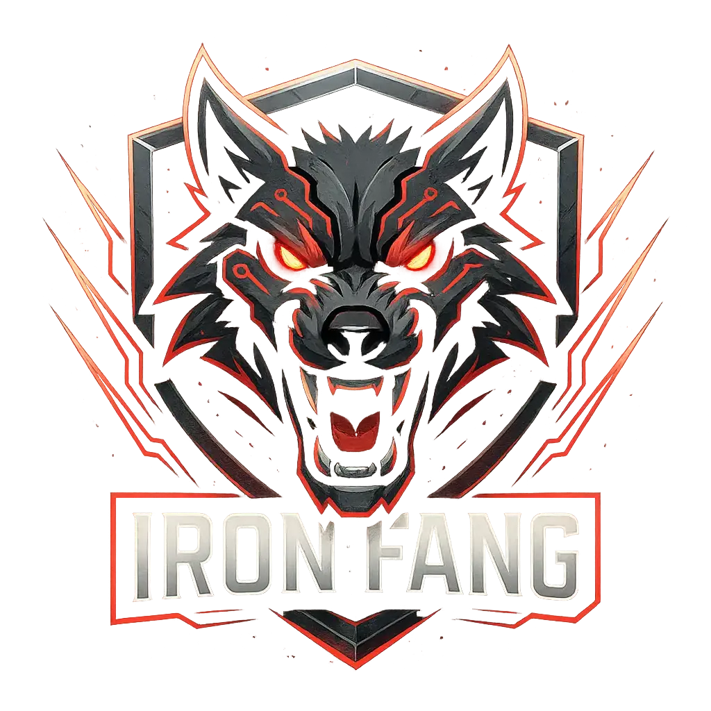 Cyber wolf Gaming Logo template with bold red accents