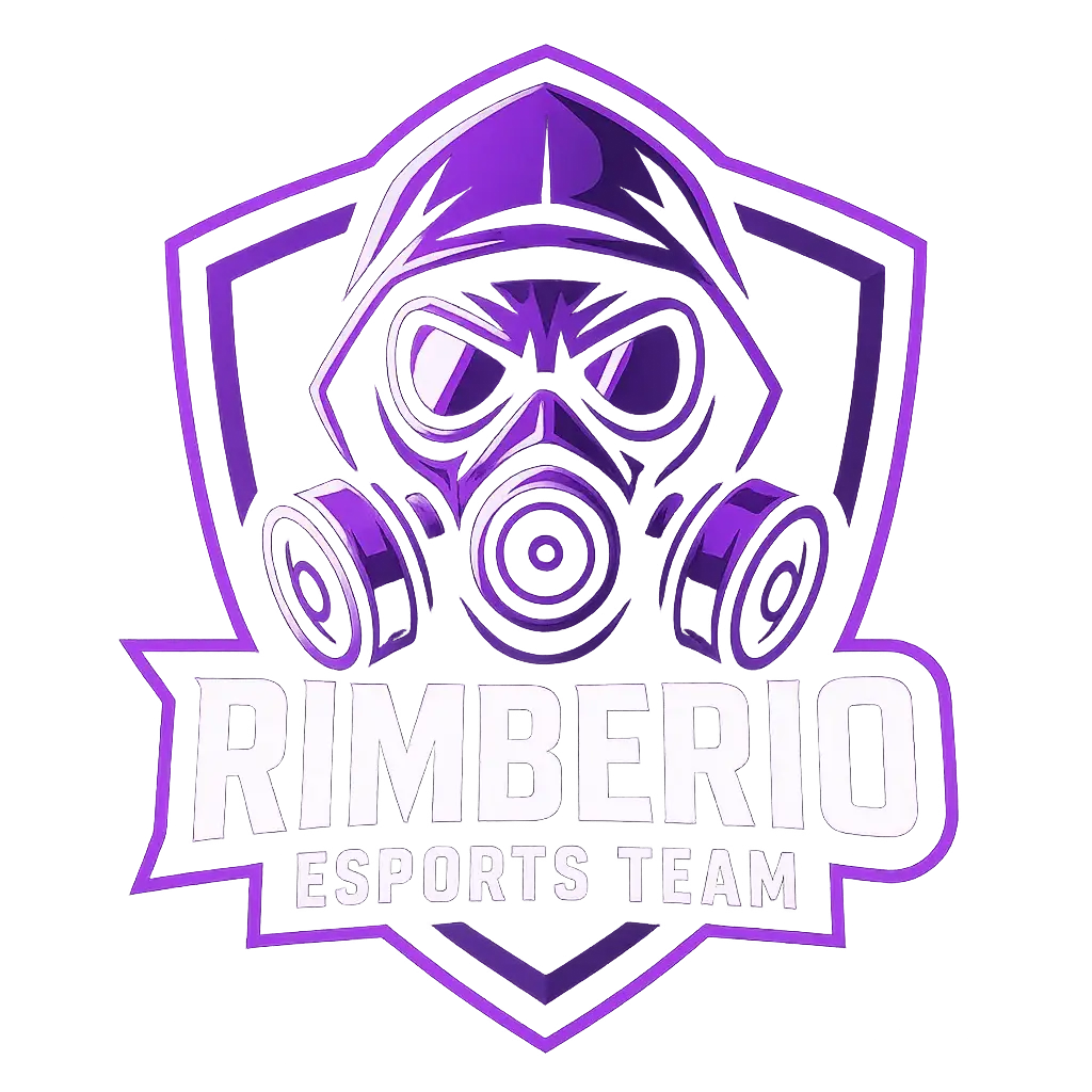 Gaming Logo template with a gas mask and bold purple typography