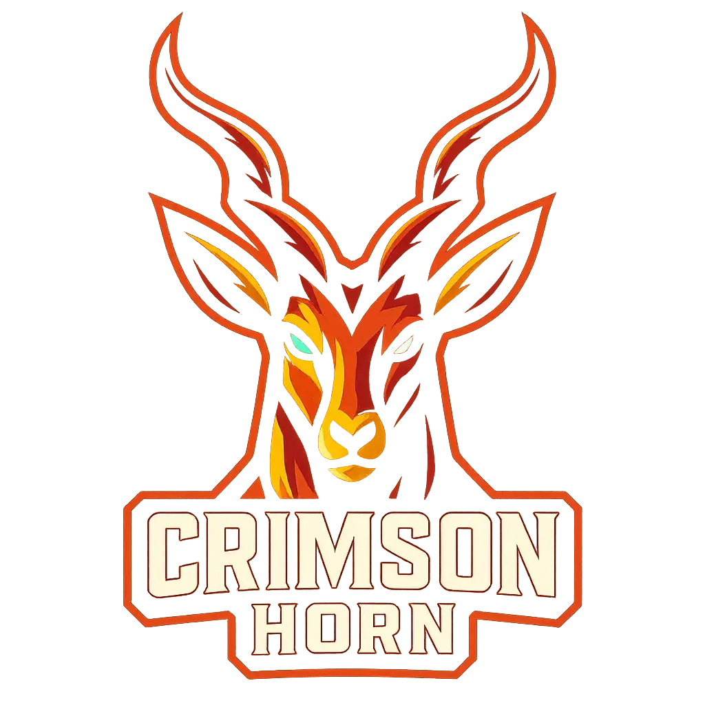 Fierce gazelle Gaming Logo template in bold red and gold