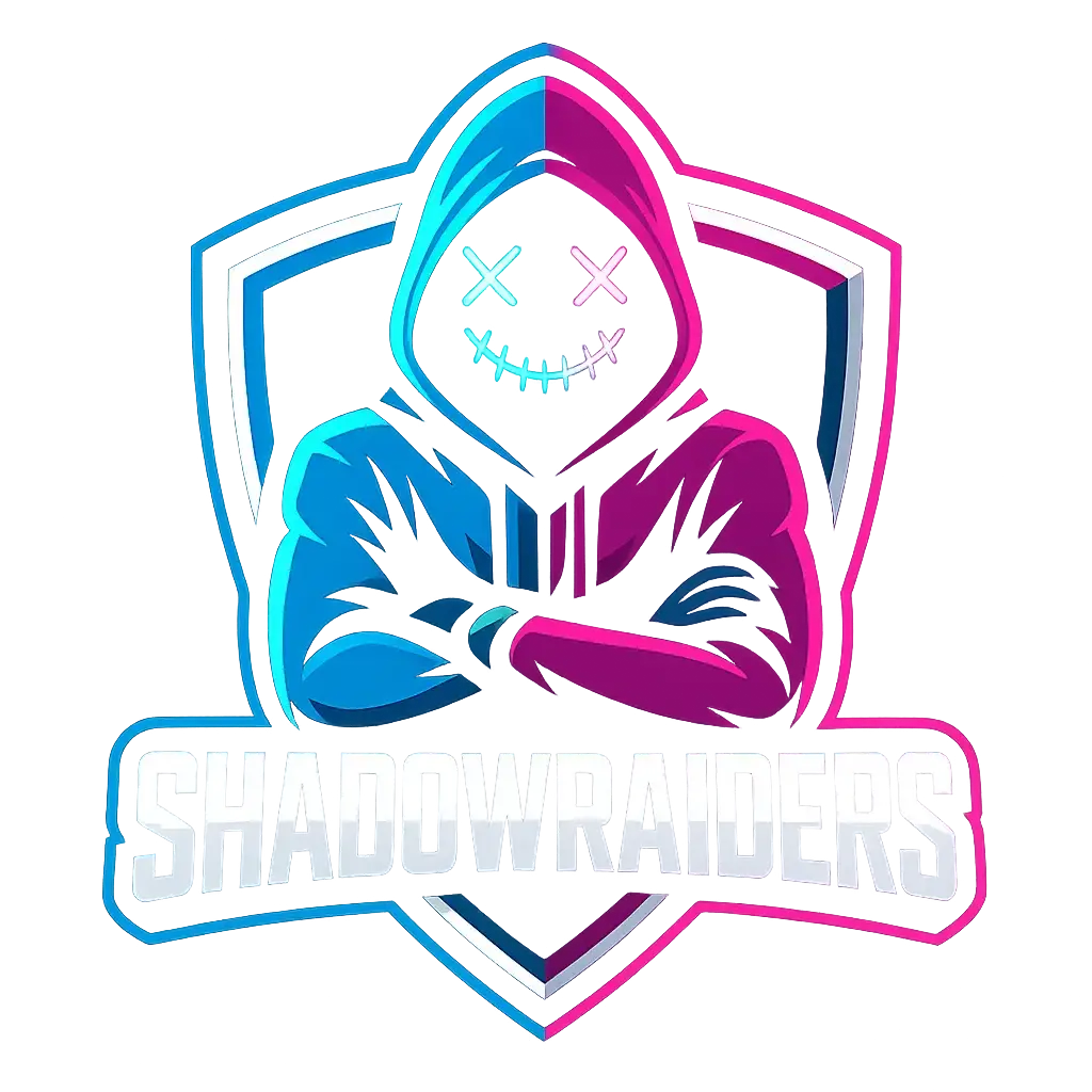 Mysterious masked figure in neon Gaming Logo template