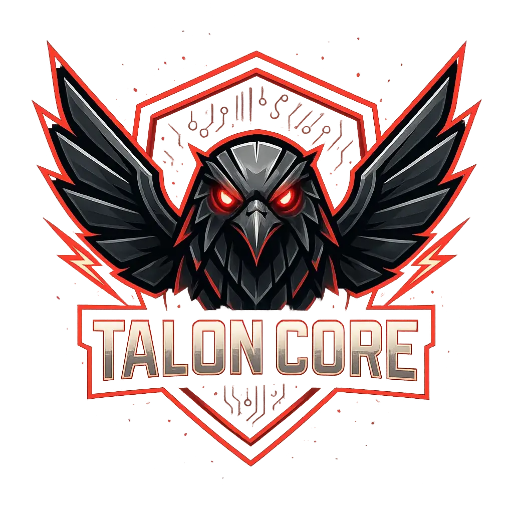 Fierce robotic falcon Gaming Logo template in bold vector style