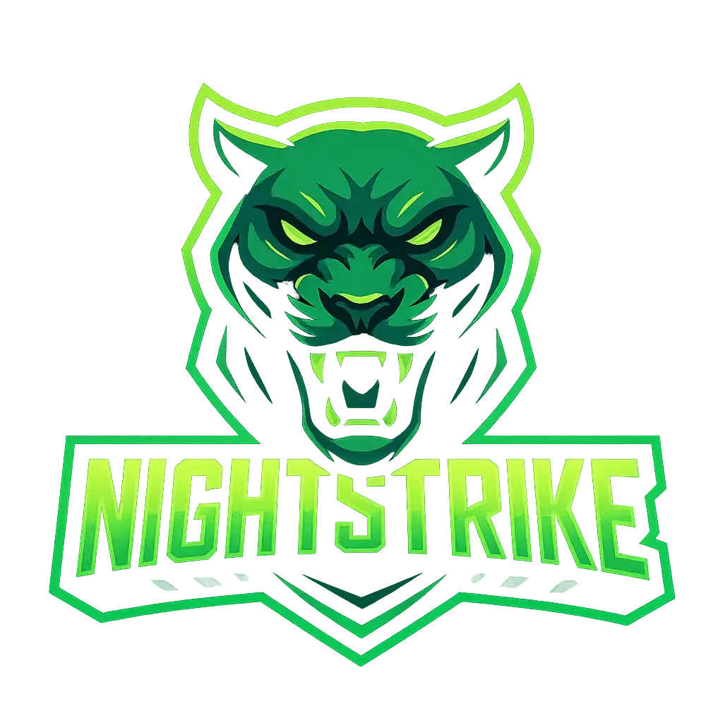 Neon green Gaming Logo template with bold 3D text