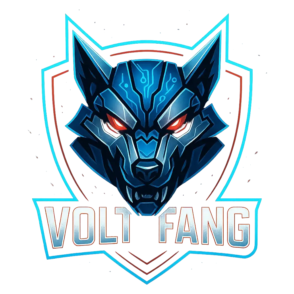 Robotic wolf Gaming Logo template with techno font