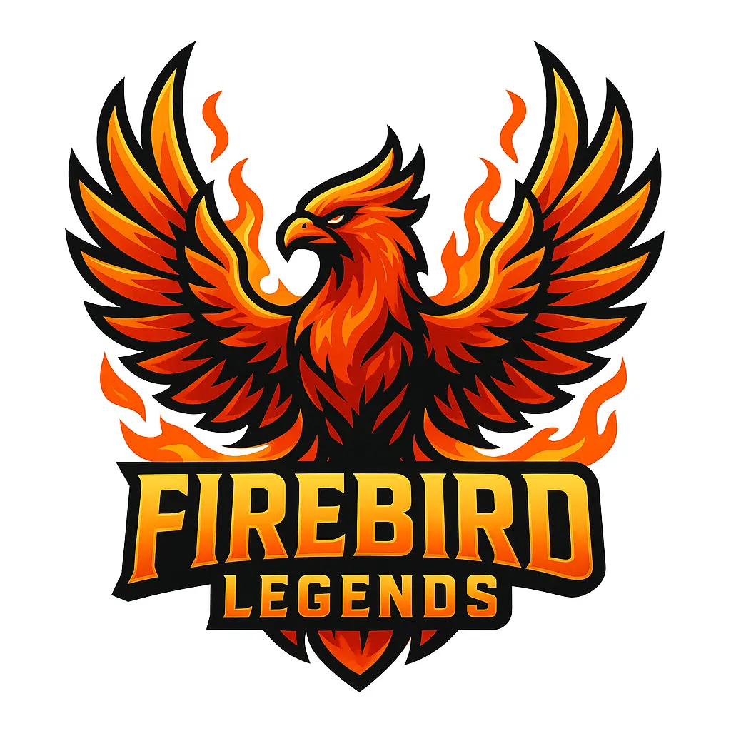 Gaming Logo template featuring a fiery phoenix design