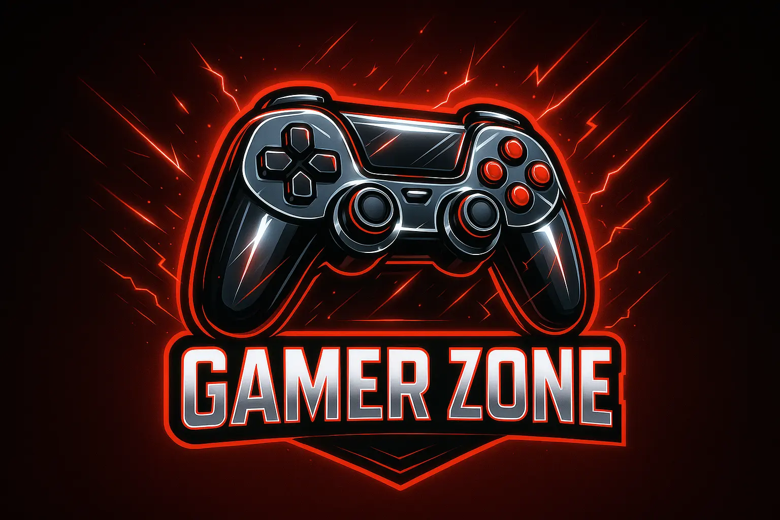 Gaming Logo template featuring a blue flame game controller