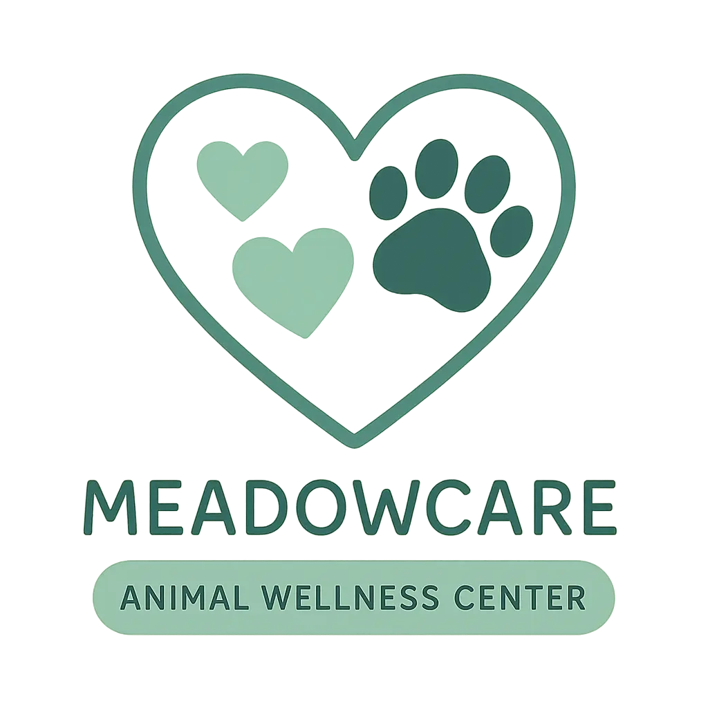 Heart Logo template with paw print and vet clinic text