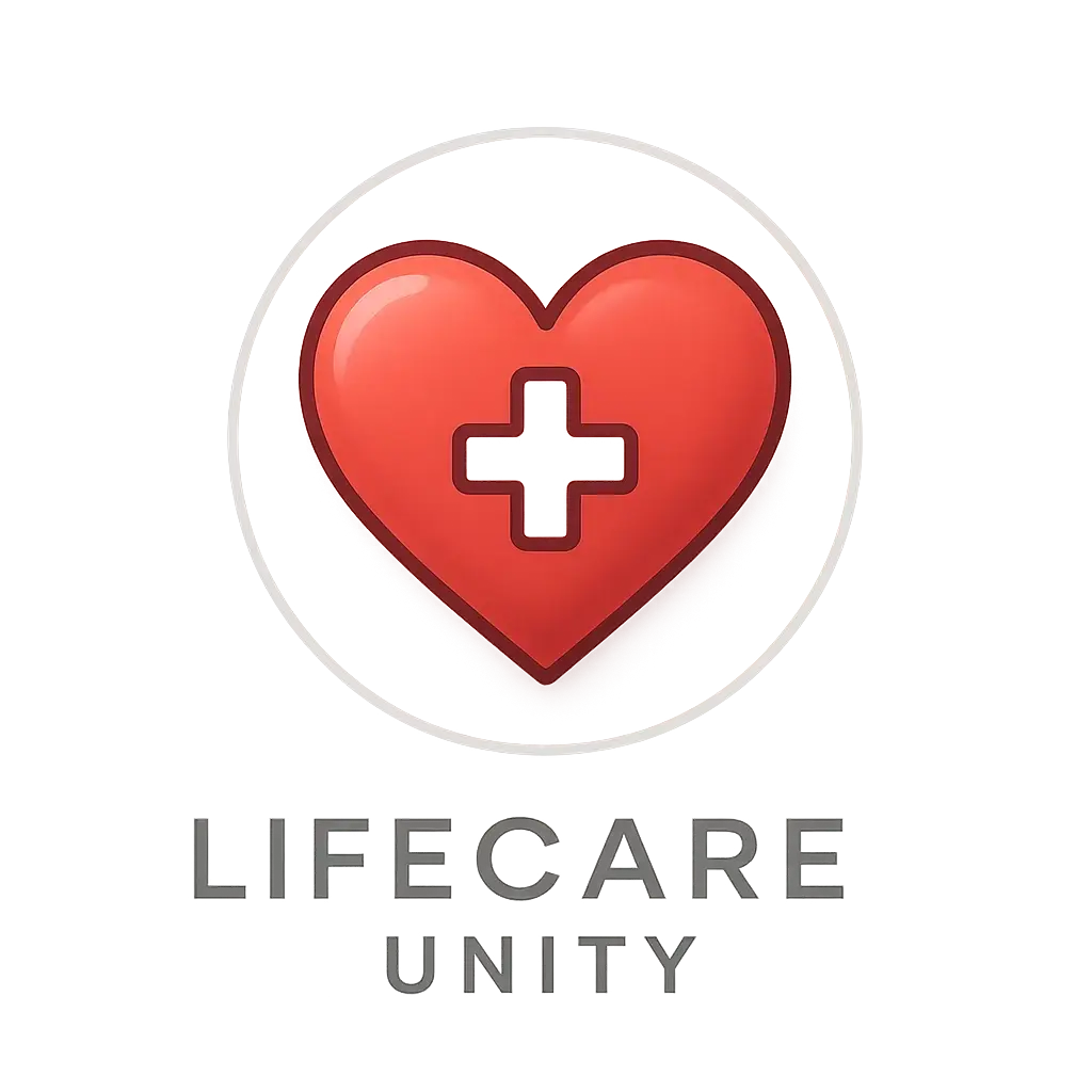 Minimalist Heart Logo template with medical cross and text
