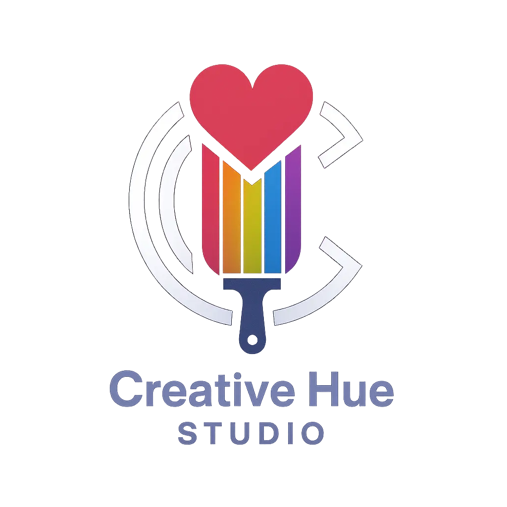 Heart Logo template with paintbrush and stylized C
