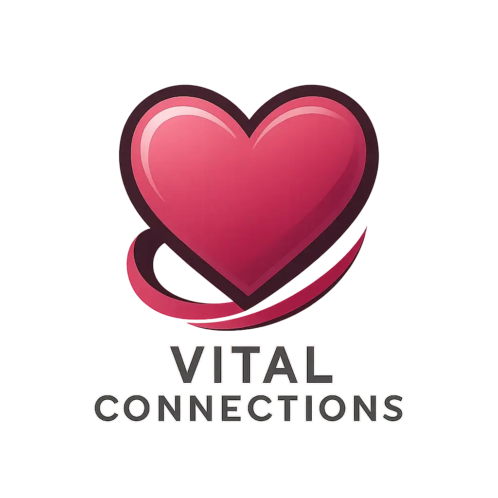 Heart Logo template with glossy pink heart and modern typography
