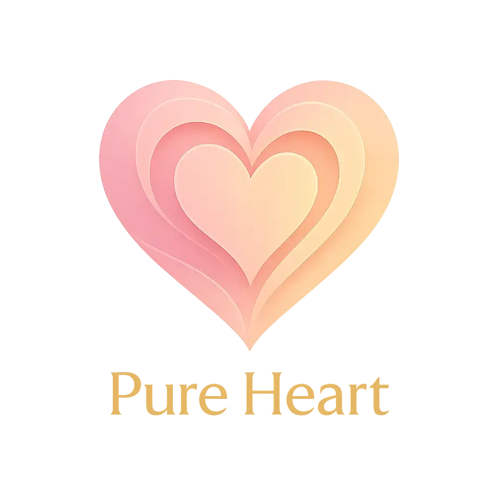 Heart Logo template with geometric, swirling pink and yellow gradient design