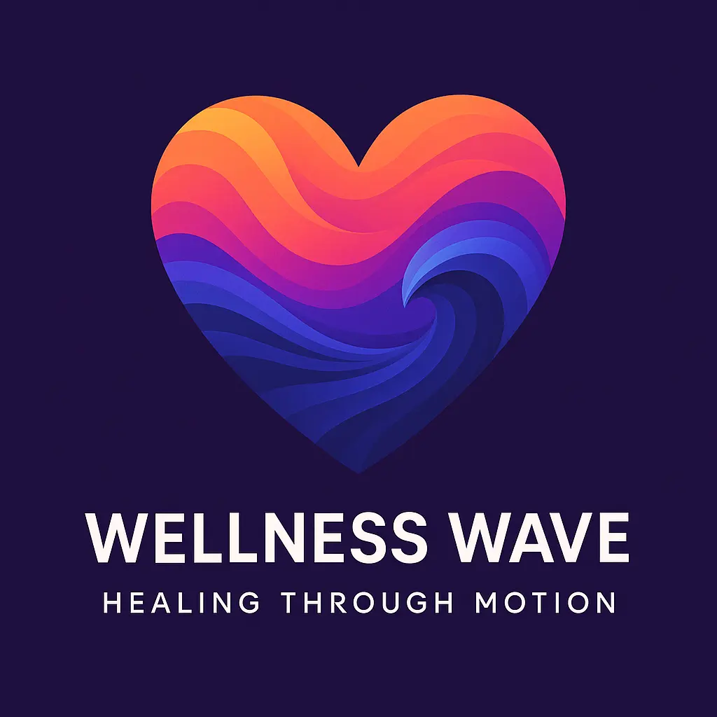 Colorful Heart Logo template with wave gradients