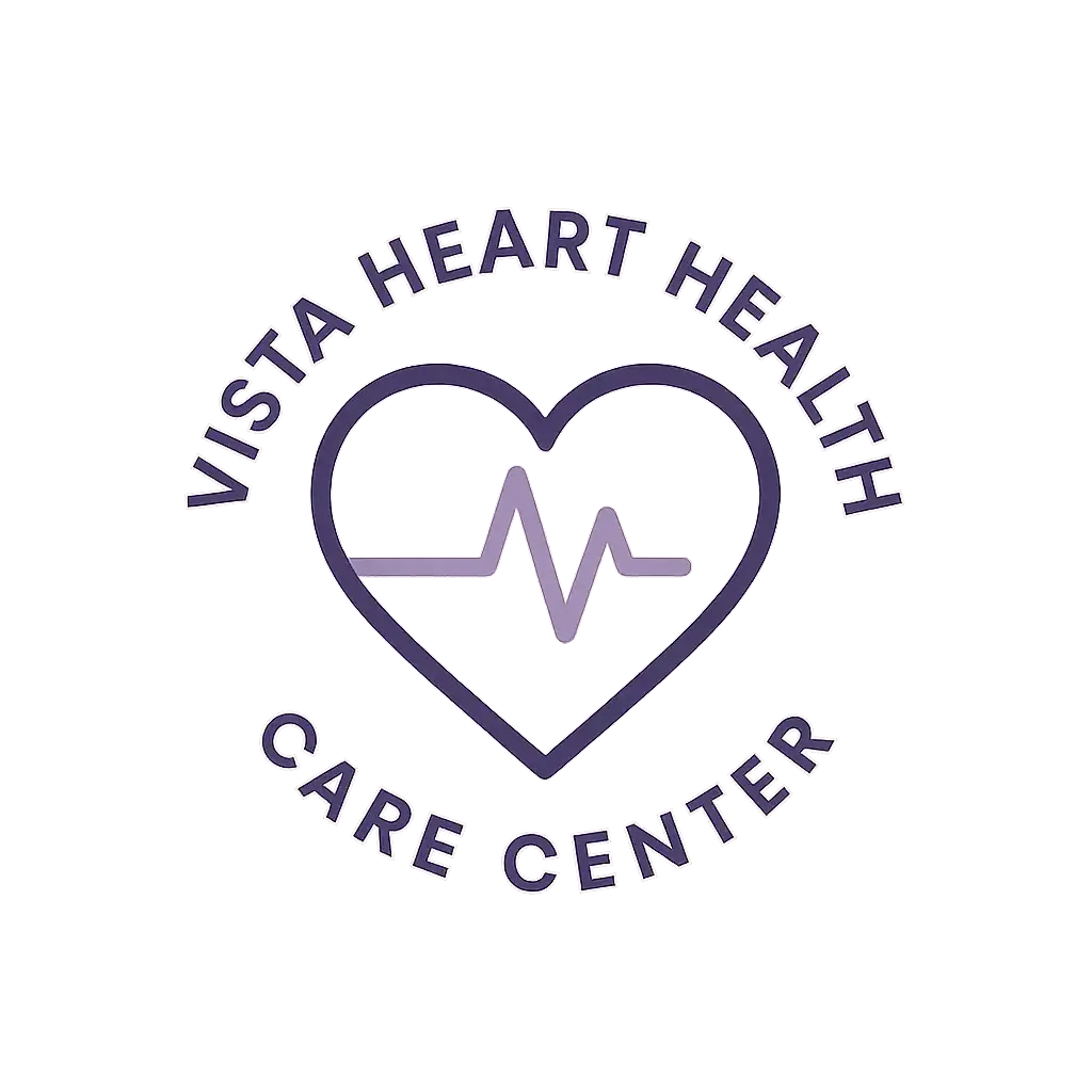 Heart Logo template with heartbeat line, purple text, and modern design