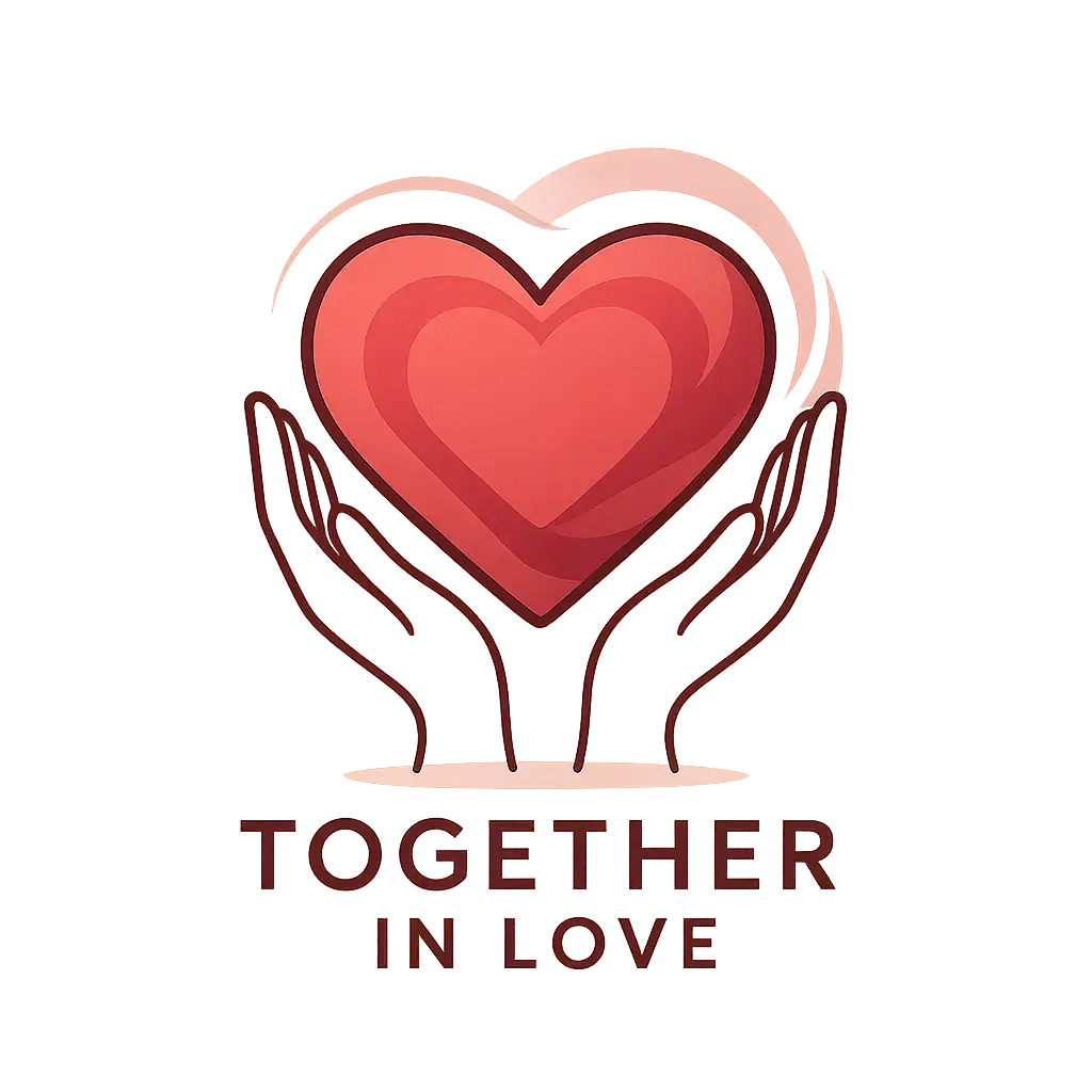 Heart Logo template with geometric heart and hands design