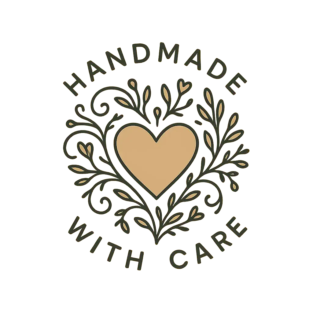 Heart Logo template with hand-drawn swirls, hearts, and leaves