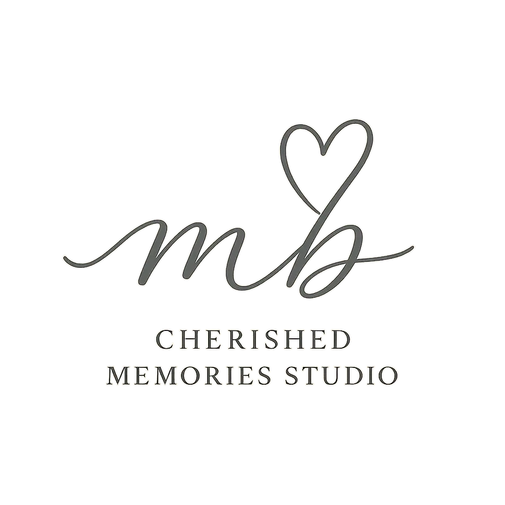 Heart Logo template with 'm' and 'b' connected by flowing line