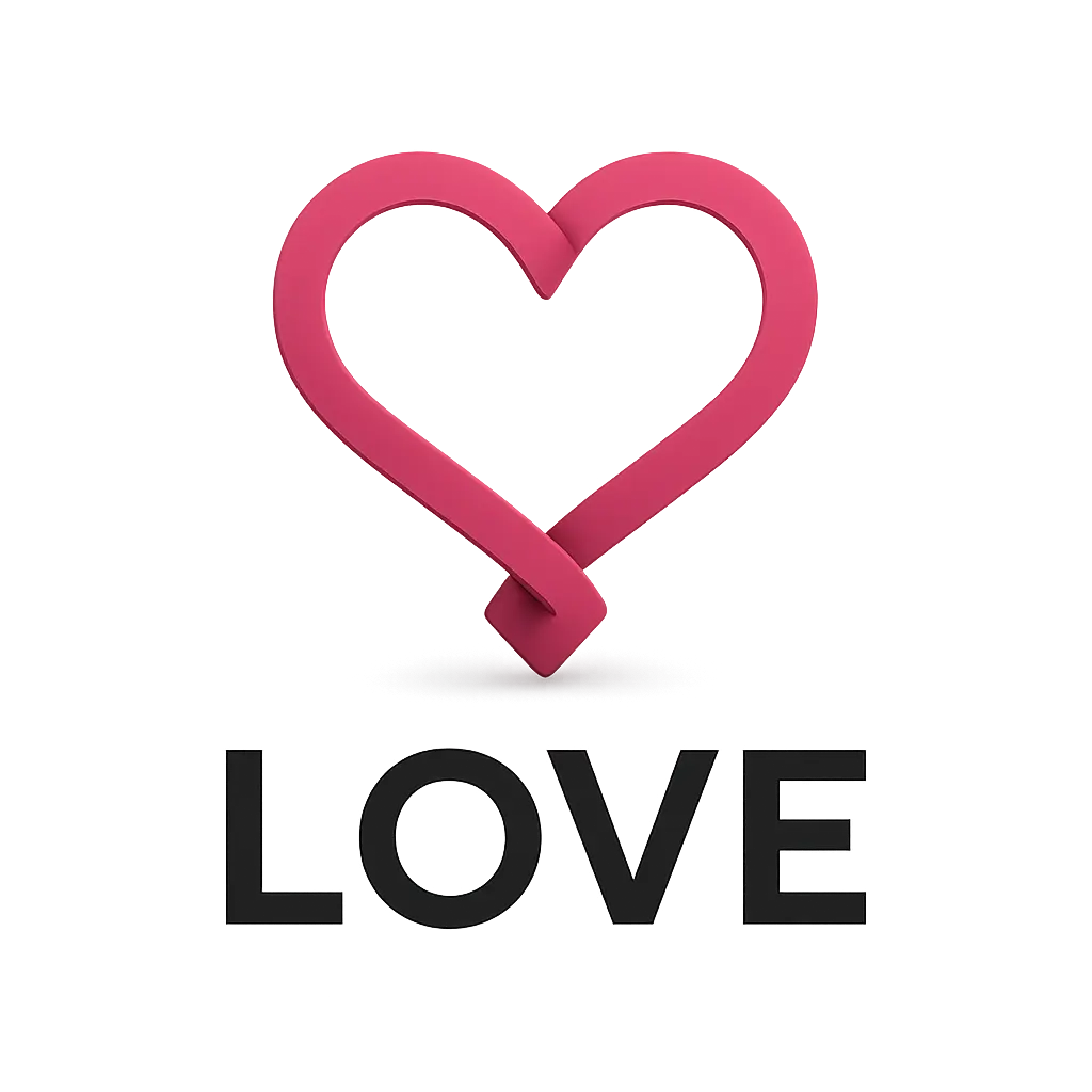 Heart Logo template with intertwined pink heart and 'LOVE' text
