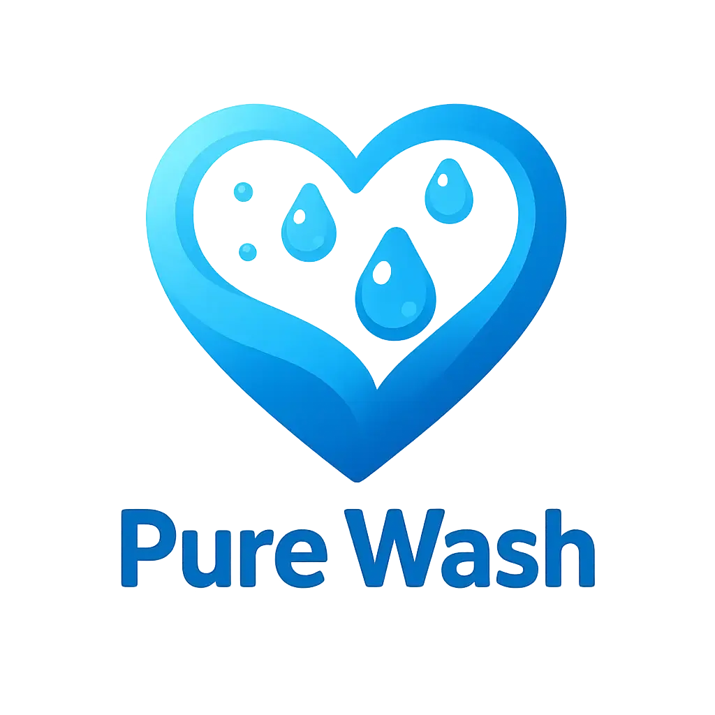 Heart Logo template with water droplets and fresh blue tones
